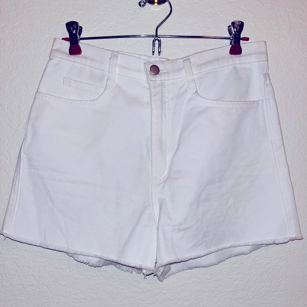 American Apparel white jean shorts